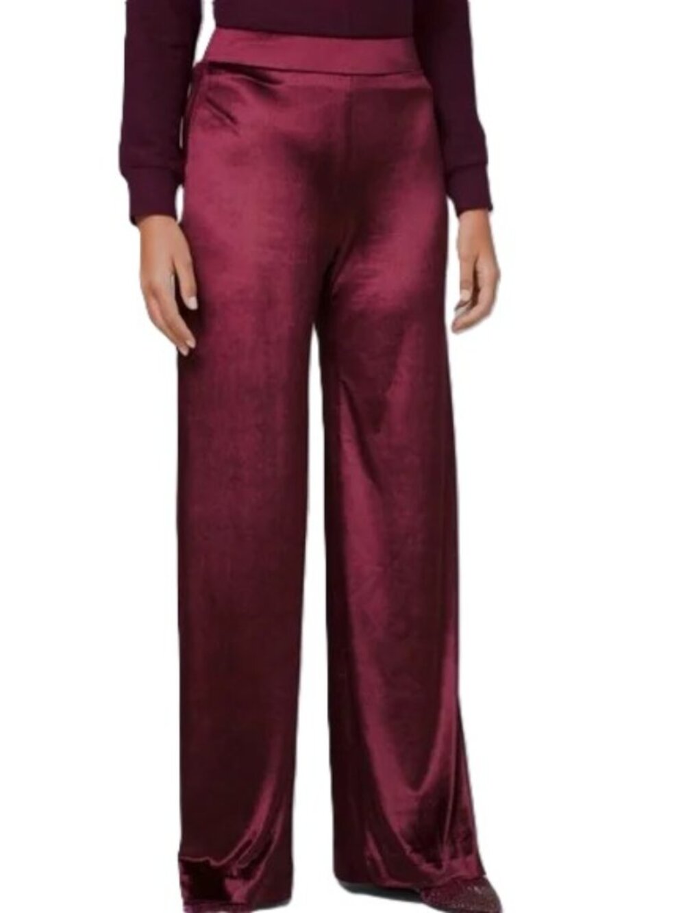 WHBM Liquid Velvet Wide Leg Pants Size S